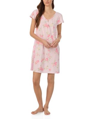 Flutter Sleeve Classic Knits V Neck Nightgown