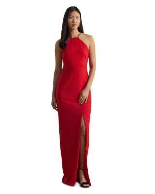 Double Faced Crepe Halter Gown