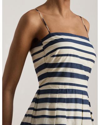Striped Satin Sleeveless Cocktail Dress