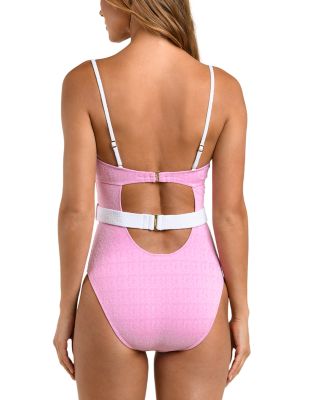 Amie Colorblock Chic Underwire Bandeau One Piece Swimsuit