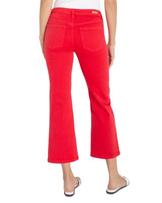 Hannah High Rise Crop Flare Jeans in Chry Rose