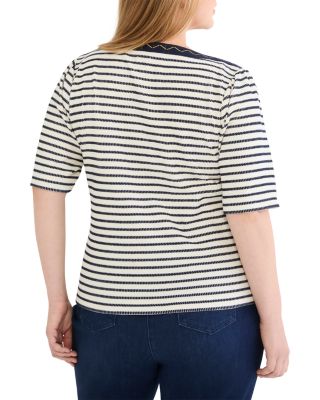 Embroidered Boat Neck Top