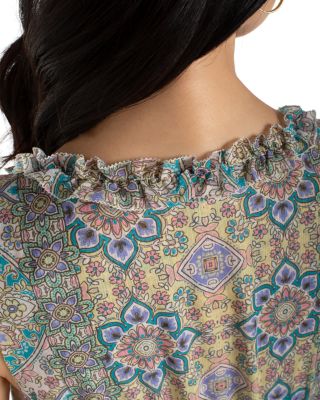 Sleeveless Ruffle Front Woven Maxi Dress