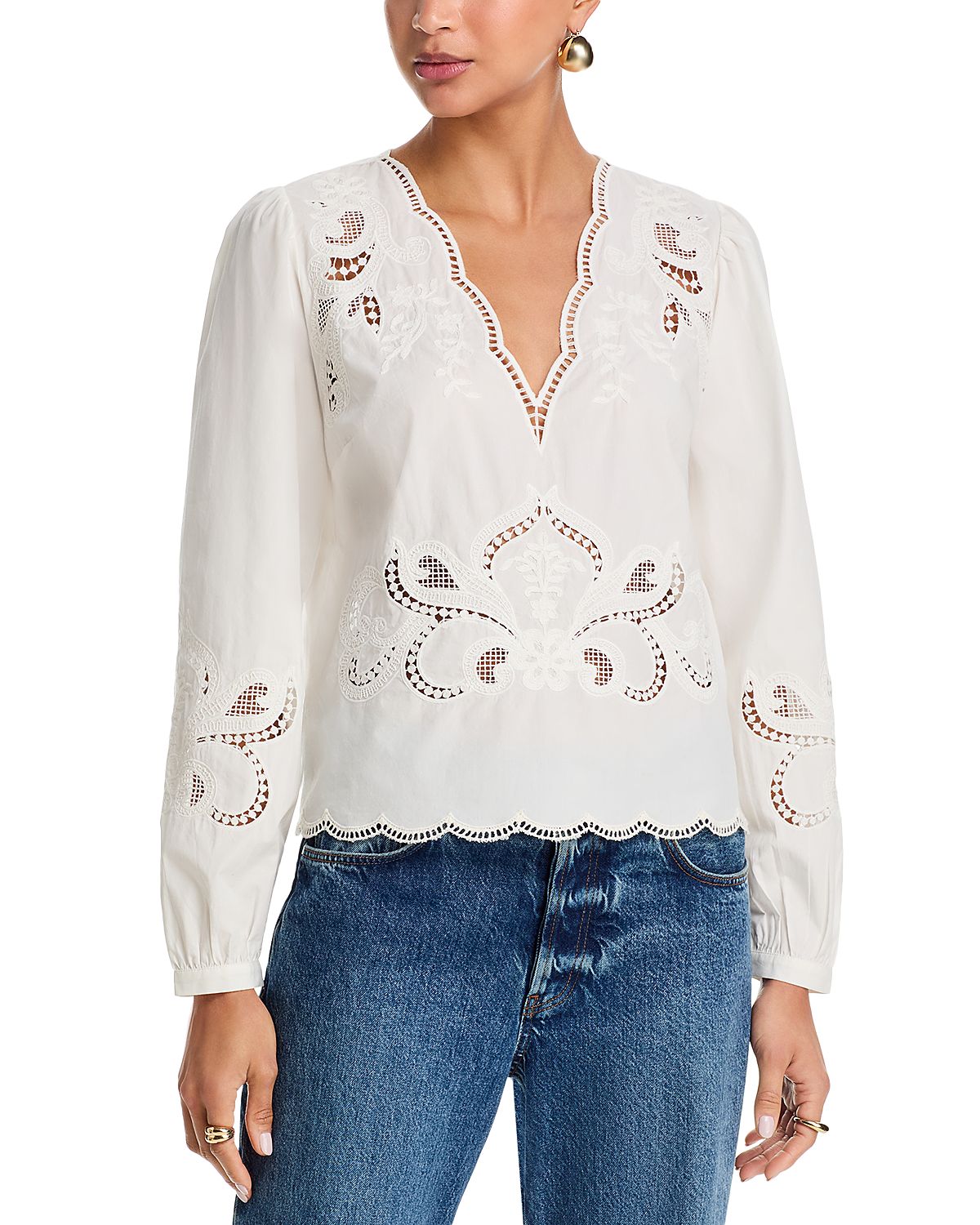 Farm Rio Richelieu Embroidered Top