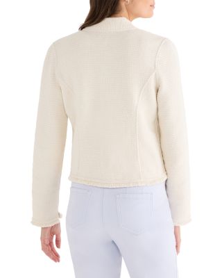 Fringe Mix Knit Bomber Jacket