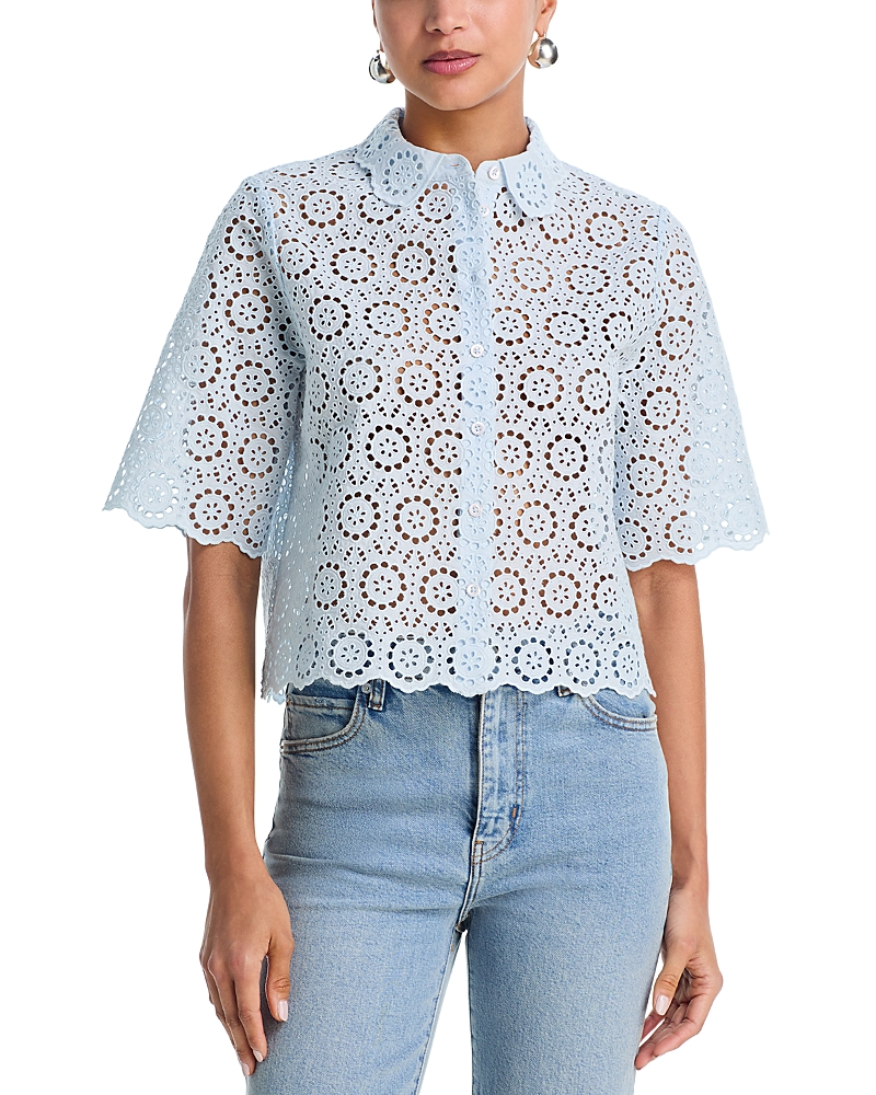 Frame The Petal Eyelet Blouse · XL