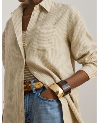 Relaxed Fit Striped Linen Shirt
