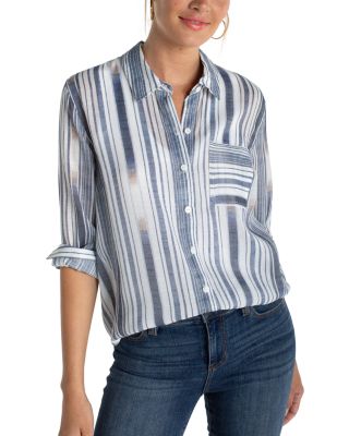 Long Sleeve Button Front Woven Shirt