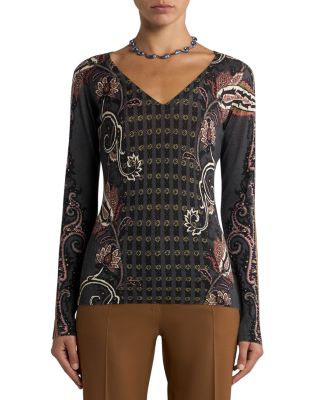 Silk Cashmere V Neck Long Sleeve Sweater