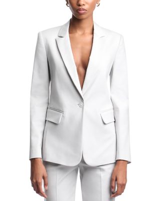 Stretch Cotton Single Breasted Blazer 