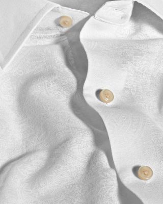 Linen Cotton Paisley Short Sleeve Shirt