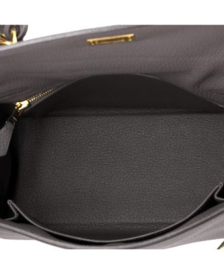 Kelly 25 Handbag Grey Togo with Gold Hardware