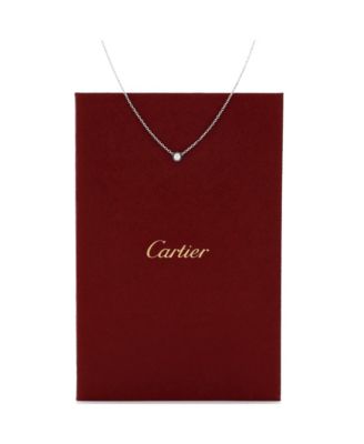 XS Cartier D'Amour Pendant Necklace 18K White Gold and Diamond ,16.25"