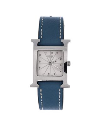 Heure H Quartz Watch in Stainless Steel and Leather 21mm