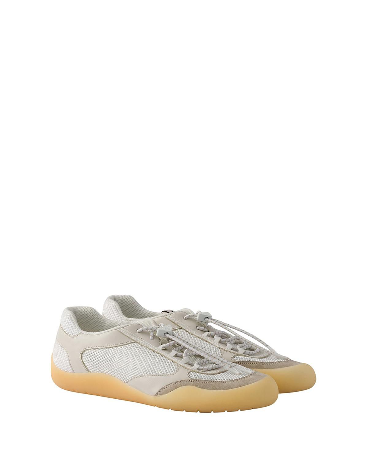 Prada Men's Speedrock Leather And Mesh Fabric Sneakers