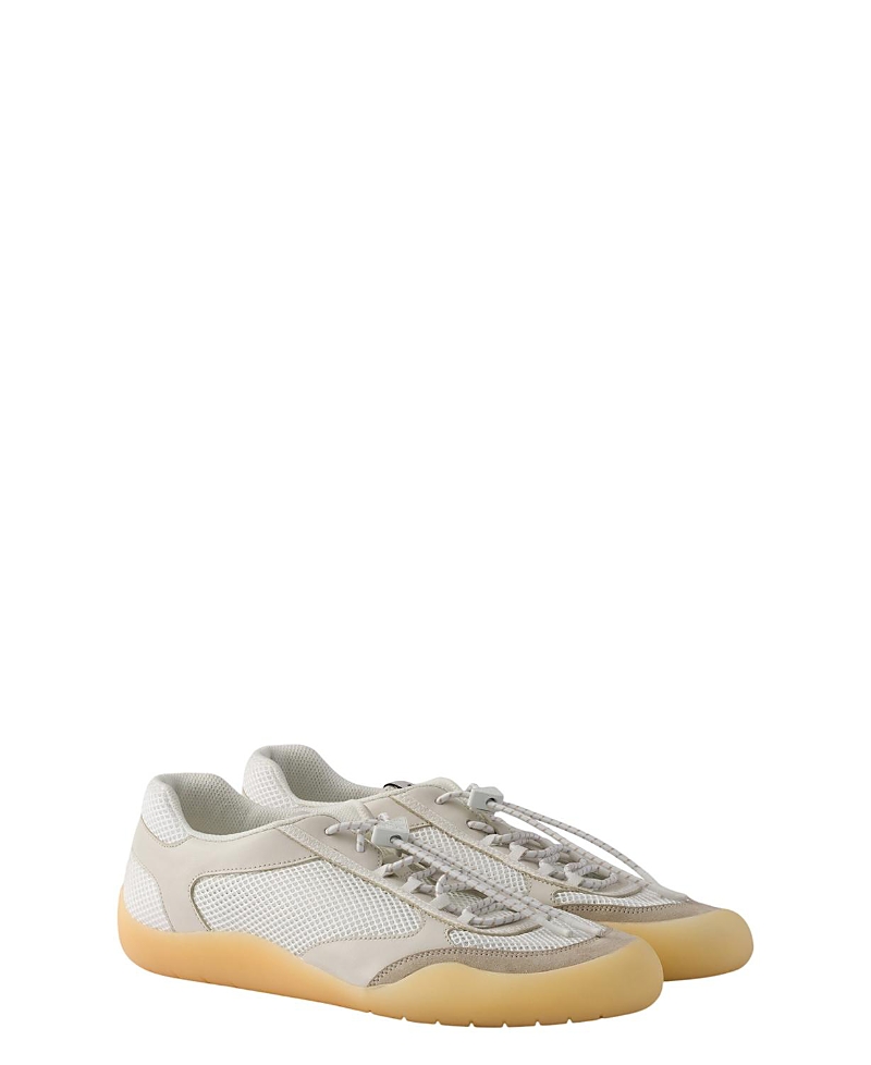 Prada Men's Speedrock Leather And Mesh Fabric Sneakers