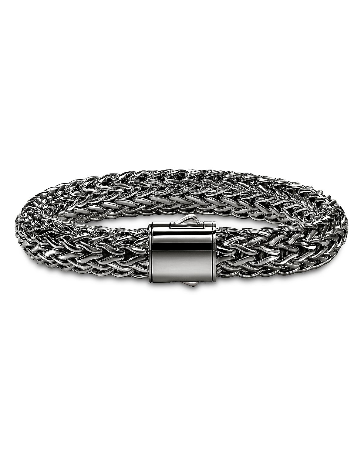 John Hardy Sterling Silver Icon Dark Woven Link Bracelet, 10.5mm