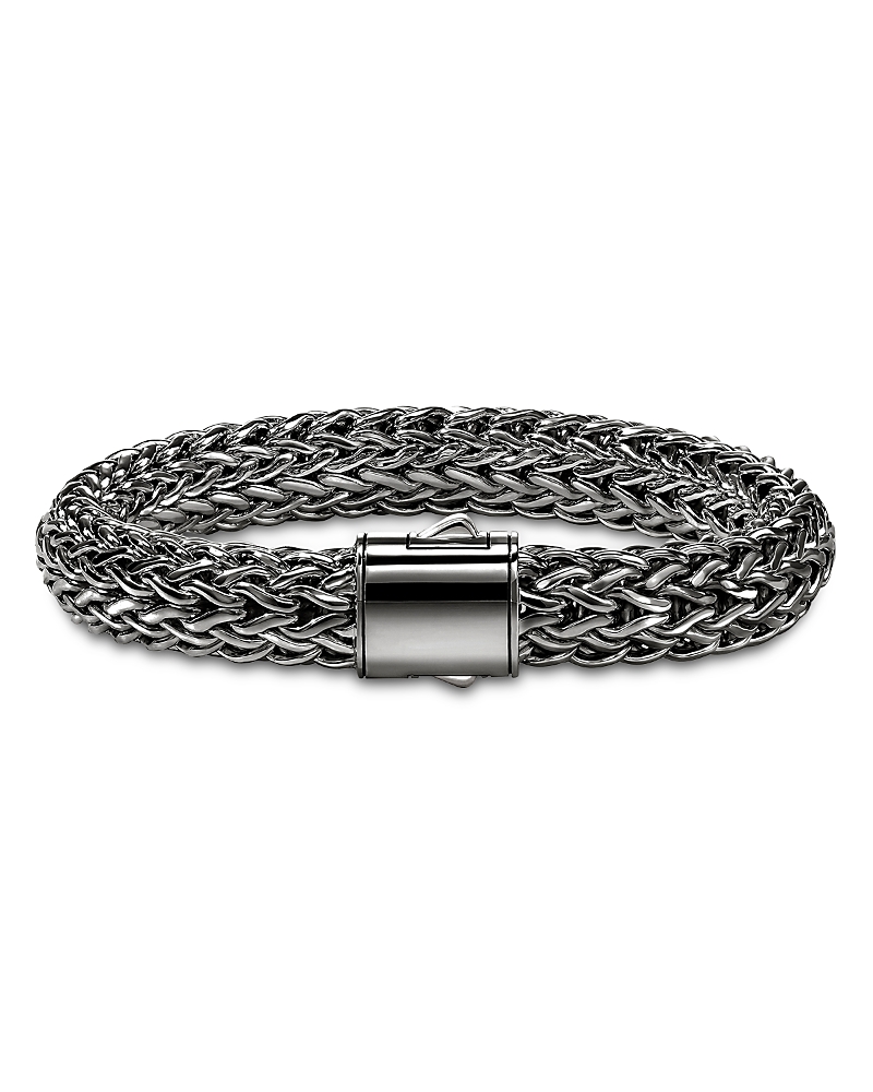 John Hardy Sterling Silver Icon Dark Woven Link Bracelet, 10.5mm