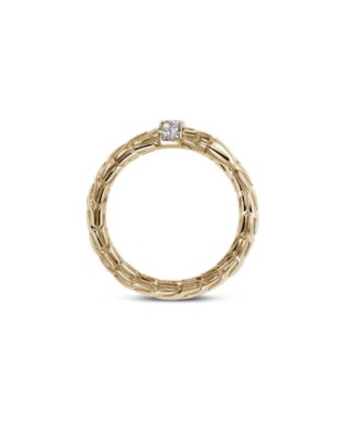 14K Yellow Gold Spear Diamond Wrap Bypass Ring
