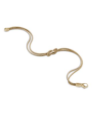 14K Yellow Gold Love Knot Woven Double Strand Bracelet