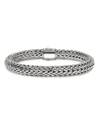 14K Yellow Gold & Sterling Silver Icon Woven Link Chain Bracelet, 7.5mm