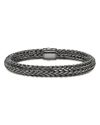 Sterling Silver Icon Dark Woven Link Bracelet, 7.5mm