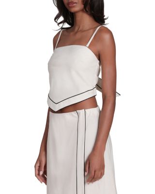 Linen Blend Scarf Top