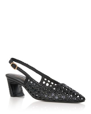 Women's Stassi 50 Woven Slingback Pumps