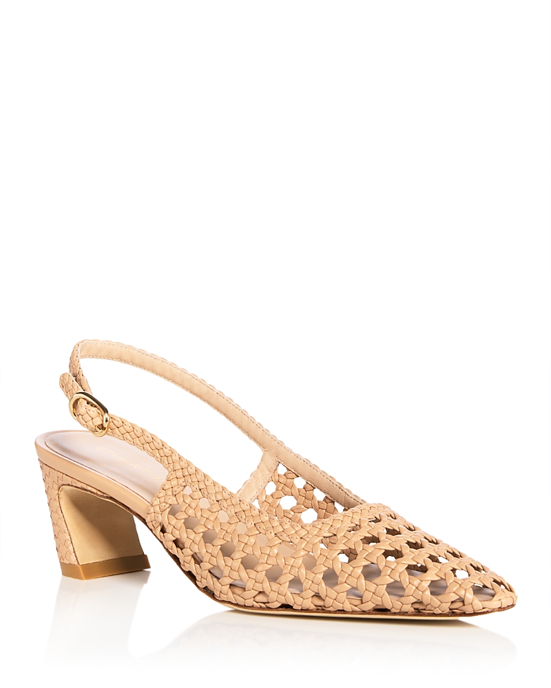 Stuart Weitzman Women's Stassi 50 Woven Slingback Pumps