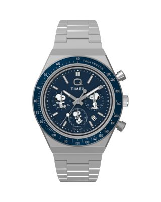 Peanuts&reg; x Q Timex Chronograph Stainless Steel Bracelet Watch, 40mm