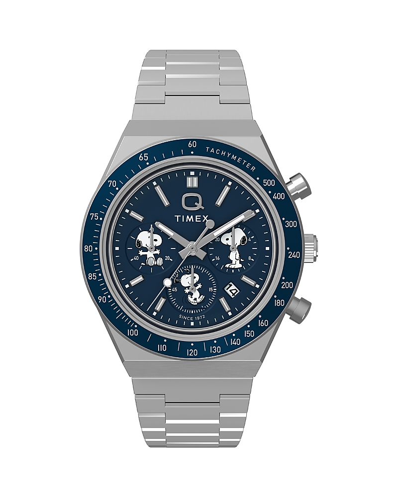 Timex Peanuts x Q Timex Chronograph Stainless Steel Bracelet Watch, 40mm