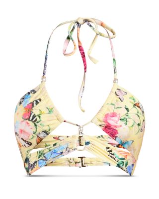 Sirena Garden Butterflies Halter Bikini Top & Jean Garden Butterflies Scoop Front Bikini Bottom