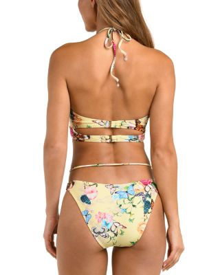 Sirena Garden Butterflies Halter Bikini Top & Jean Garden Butterflies Scoop Front Bikini Bottom