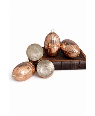  CMK Vintage Inspired Copper Handmade Egg Ornaments, Set of 4