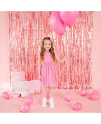 Girls' Raspberry Rhinestone Short Sleeve Tutu Dress - Baby, Little Kid, Big Kid