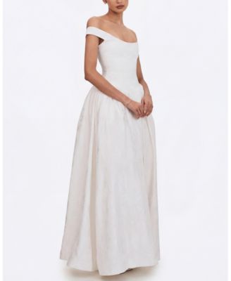  Tinsley Jacquard Bardot Wedding Gown