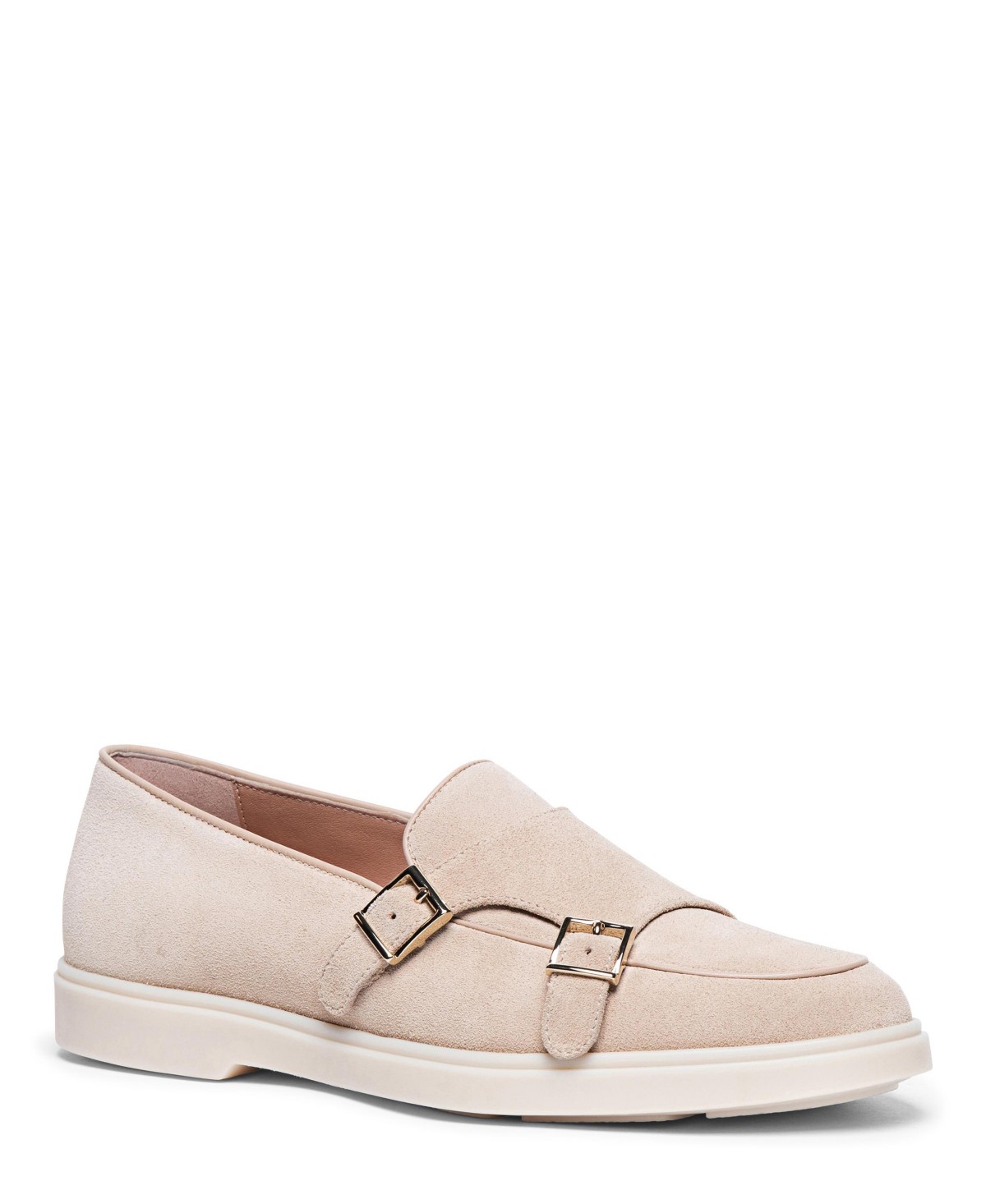 Suede Double-Buckle Loafer