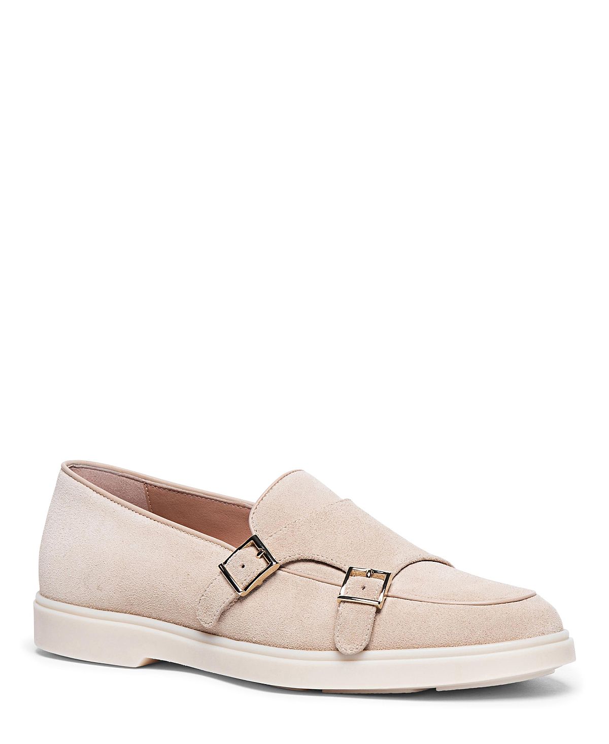 Santoni Women's Suede Double-Buckle Loafer