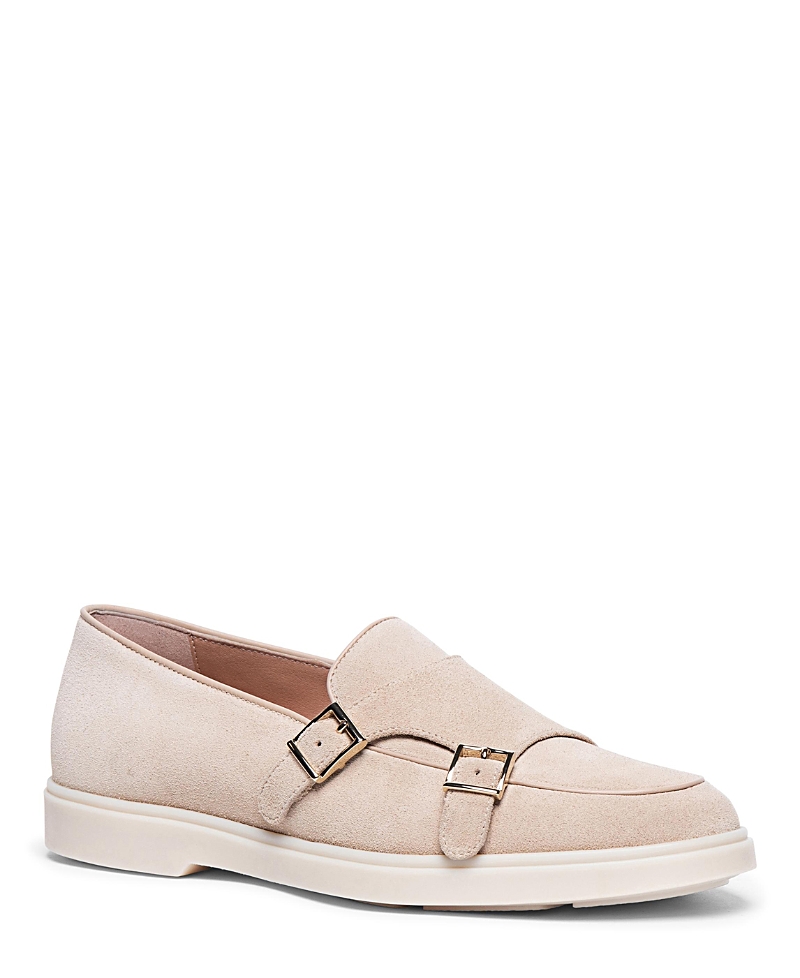 Santoni Women's Suede Double-Buckle Loafer