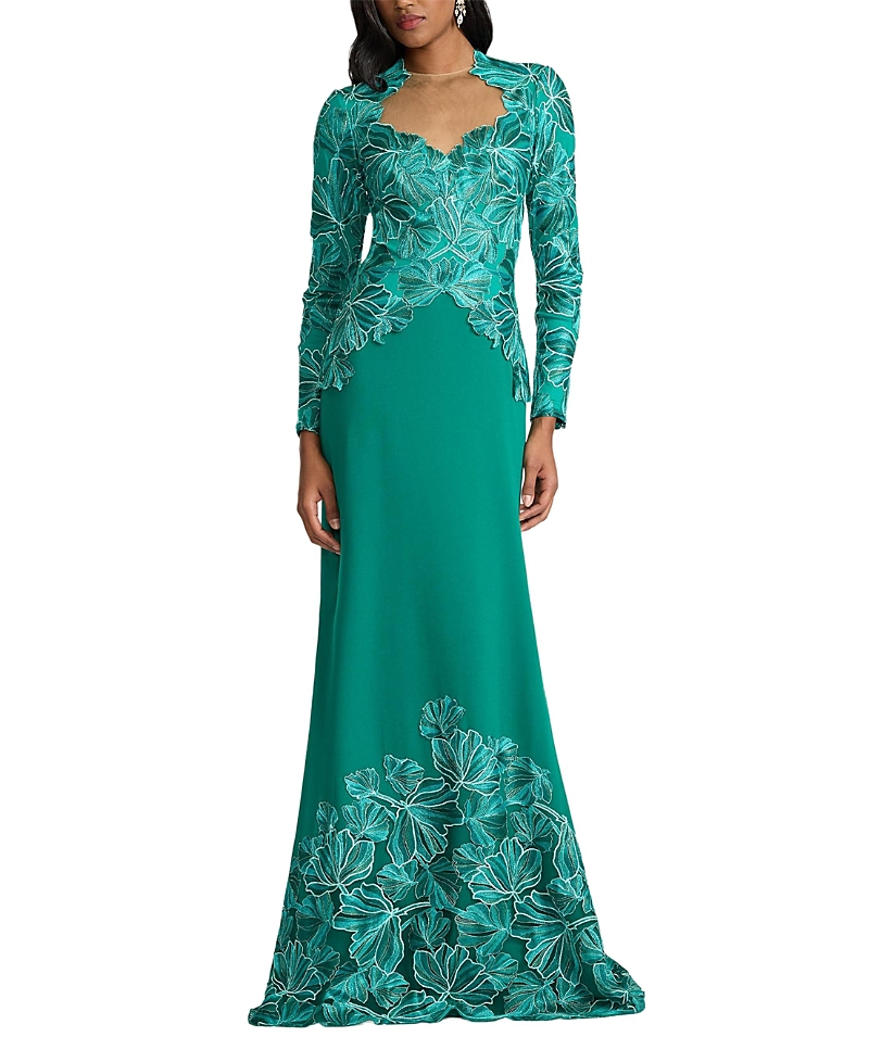 Tadashi Shoji Mireille Embroidered Tulle Gown