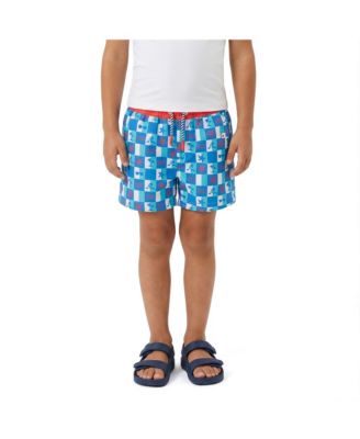  Checkered Beach Icon Swim Trunk - Little Kid
