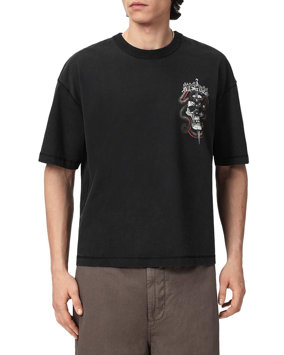 Allsaints Araknid Graphic Crewneck T-Shirt