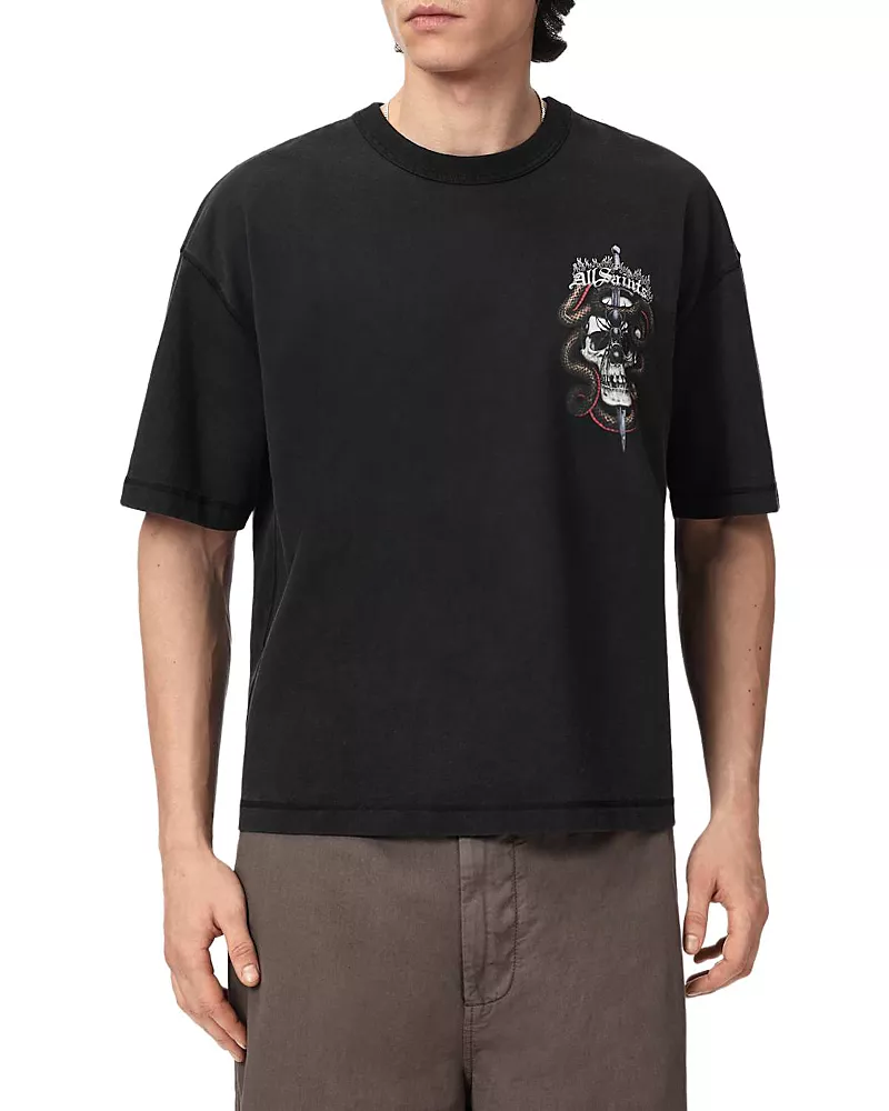 Allsaints Araknid Graphic Crewneck T-Shirt