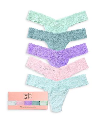 Hanky Panky Signature Lace Low Rise Thongs, Set of 5