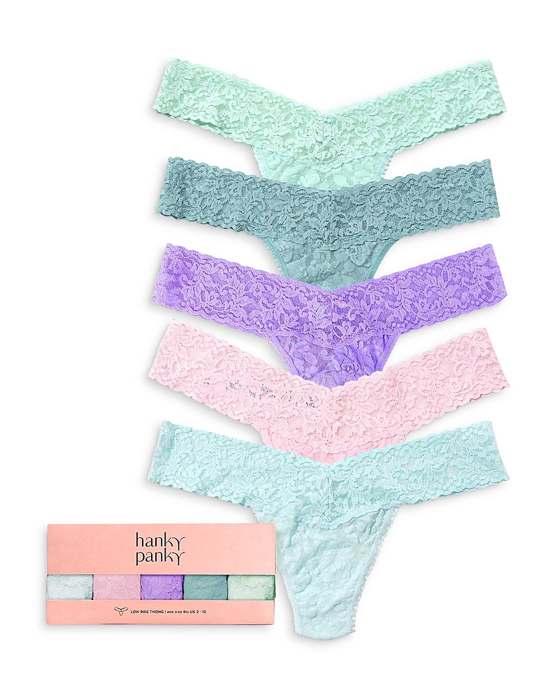 Hanky Panky Signature Lace Low Rise Thongs, Set of 5
