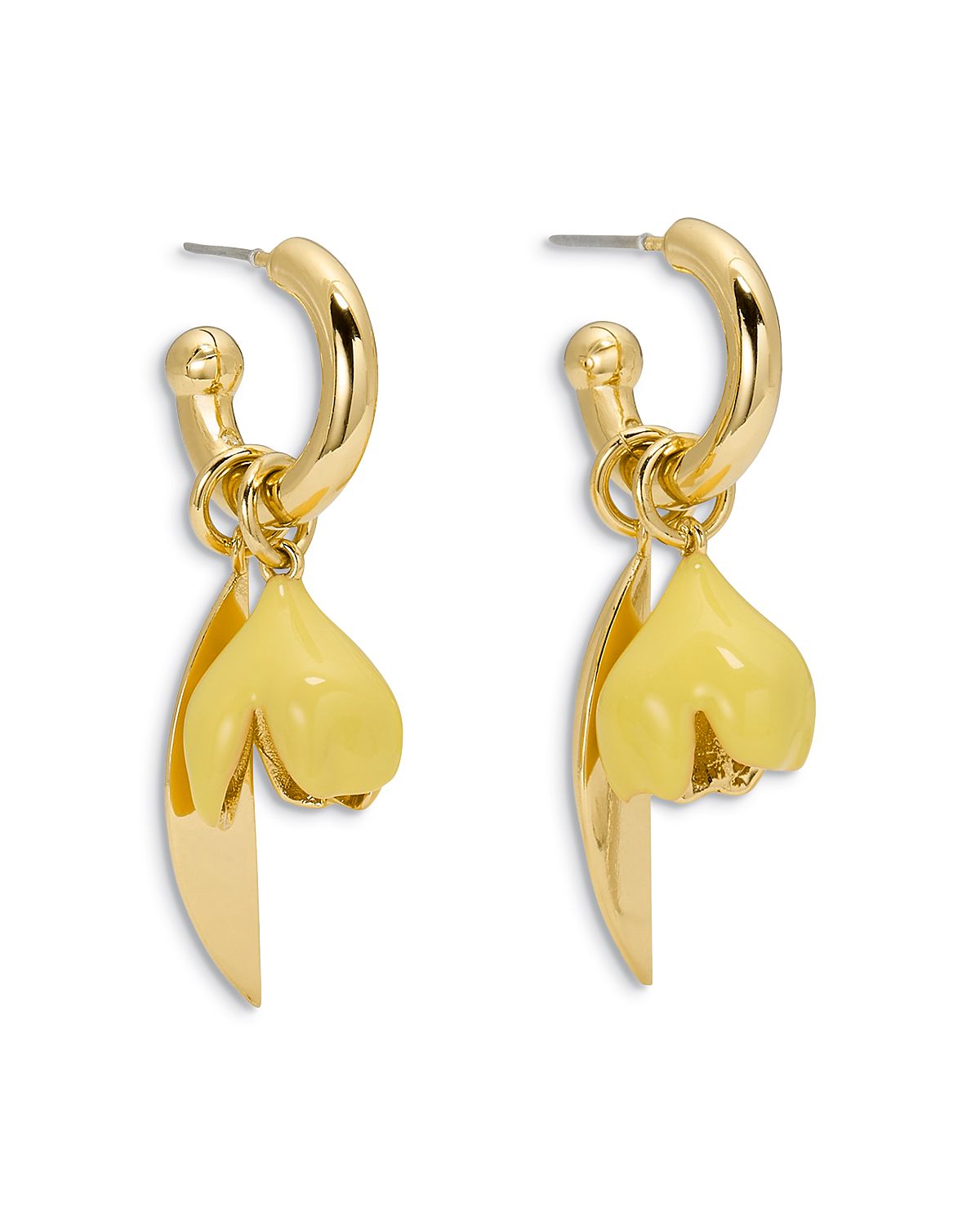 kate spade new york Golden Bloom Flower Charm Hoop Earrings