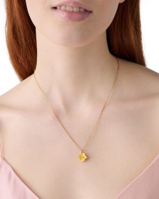 Golden Bloom Flower Pendant Necklace, 16-19"