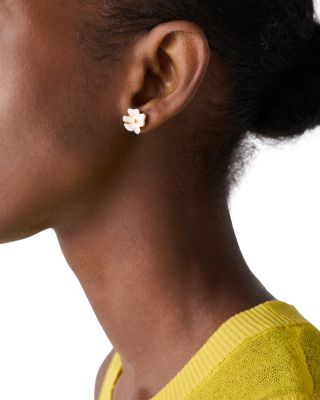 Golden Bloom Flower Stud Earrings 