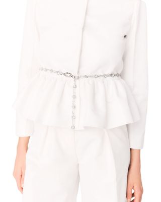 Cropped Jacket with Embellished Belt