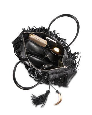 Manta Fringe Leather Top Handle Bag